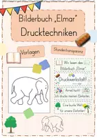 Vorschau - Mal- und Bastelvorlagen - Elmar Kunstunterricht (Drucken mit verschiedenen Materialien) - Deckblatt
