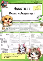 Vorschau - Arbeitsblätter - Haustiere – Wissenskartei und Arbeitsheft ab Klasse 2 - Deckblatt