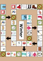 Vorschau - Arbeitsblätter - Brettspiel Winter Wortschatzspiel Grundschule DaZ/DaF/Deutsch - Seite 1