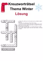 Vorschau - Mal- und Bastelvorlagen - Kreuzworträtsel mit Lösung Winter (Grundschule) - DaZ/DaF, Deutsch, Wortschatz - Seite 2