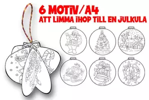 förhandsvisning - 3D Julkulor att färglägga - sida 1