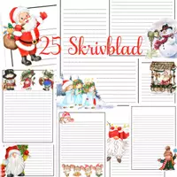förhandsvisning - 25 Skrivblad till julen + 3 Olinjerade mallar - försättsblad