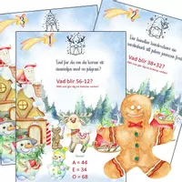 förhandsvisning - Skattjakt med julskämt+matte Redigerbar - försättsblad