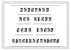 Vorschau - Arbeitsblätter - Brailleschrift - Blindenschrift - Seite 1