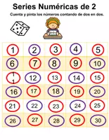 Vista previa - Hojas de trabajo - Matemáticas Series numericas de 2 en 2 hasta 10 - página 3