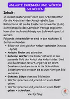 Vorschau - Arbeitsblätter - Anlaute verbinden, finden und Wörter schreiben - Seite 1