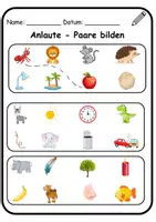 Vorschau - Arbeitsblätter - Anlaute verbinden, finden und Wörter schreiben - Seite 2
