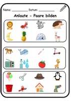 Vorschau - Arbeitsblätter - Anlaute verbinden, finden und Wörter schreiben - Seite 3