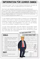 Vorschau - Arbeitsblätter - Donald Trump Englisch – USA, US President, Reading Comprehension, Leseverstehen, Lesetext, Vocabulary, Speaking | Arbeitsblatt, Aufgaben, differenziertes Unterrichtsmaterial 5., 6., 7., 8. Klasse - Seite 1
