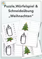 Vorschau - Arbeitsblätter - SPARPAKET Puzzle, Würfelspiel & Schneideübung (Zahlen bis 6 & Würfel - Pränumerik, Zahlenbereich 10 - Seite 1