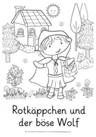 Vista previa - Hojas de trabajo - Rotkäppchen Malvorlagen Deutsch alemán - página 1