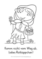 Vista previa - Hojas de trabajo - Rotkäppchen Malvorlagen Deutsch alemán - página 3