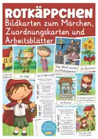 Vista previa - Hojas de trabajo - Märchen Bildkarten und Arbeitsblätter Rotkäppchen Deutsch - Portada