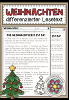 Vorschau - Arbeitsblätter - Die Weihnachtszeit ist da! - Lesetext + Aufgaben (2-fach differenziert) - Deckblatt