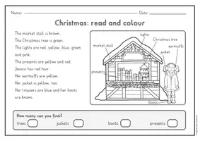 Vorschau - Arbeitsblätter - Christmas read and colour - 7 Bilder, 2-fach differenziert (Englisch) - Seite 2