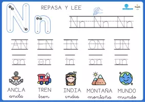 Vista previa - Hojas de trabajo - Fichas y juegos: Sílabas inversas y mixtas con N - página 3