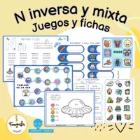 Vista previa - Hojas de trabajo - Fichas y juegos: Sílabas inversas y mixtas con N - Portada
