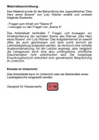 Vorschau - Arbeitsblätter - Fragen und Aussagen zum Inhalt von Szene 6 am Beispiel des Dramas "Das Herz eines Boxers" von Lutz Hübner - Seite 1