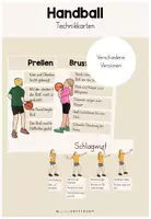 Vorschau - Präsentationen/Tafelbilder - Handball Technikkarten (Fangen, Werfen, Prellen) - Deckblatt