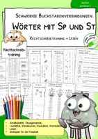 Vorschau - Arbeitsblätter - Wörter mit Sp und St - Rechtschreibtraining - schwierige Buchstabenverbindungen - Material ab Klasse 2 - Deckblatt