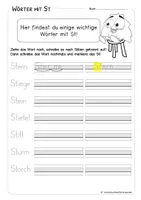 Vorschau - Arbeitsblätter - Wörter mit Sp und St - Rechtschreibtraining - schwierige Buchstabenverbindungen - Material ab Klasse 2 - Seite 3