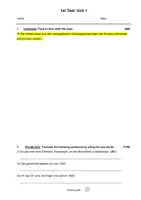 Vorschau - Test - Test Klasse 10 (Access 6, Unit 1) - Seite 1