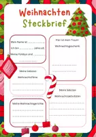 Vorschau - Arbeitsblätter - Steckbrief: Weihnachten - Deckblatt