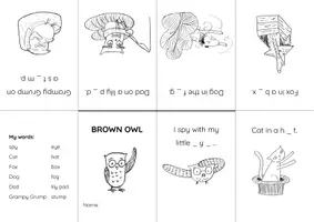 Vista previa - Manualidades / Dibujos para colorear - Brown Owl - make your own MINI BOOKS - página 2