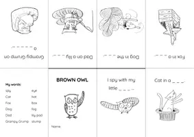 Vista previa - Manualidades / Dibujos para colorear - Brown Owl - make your own MINI BOOKS - página 3