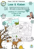 Vorschau - Arbeitsblätter - Lesen Schneiden Kleben Leseübung Winter, Klasse 1, DaZ, DaF Förderschule - Deckblatt