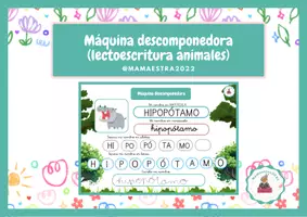 Vista previa - Tarjetas / Manipulativos - Máquina Descomponedora (lectoescritura animal) - Portada