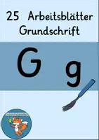 Vorschau - Unterrichtsreihen - Arbeitsblätter G, g Grundschrift Wochenplan Buchstabeneinführung - Deckblatt