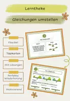 Vorschau - Stationenlernen - Lerntheke: Gleichungen lösen/ umstellen - Deckblatt