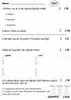 Vorschau - Test - Zwei Tests: Indirekte Rede + Merkmale von Kurzgeschichten - Deckblatt