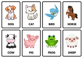 anteprima - Flashcard - FLASHCARDS E MEMORY ANIMALS-ANIMALI IN INGLESE! - Pagina 1