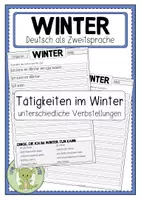 Vorschau - Arbeitsblätter - WINTER Arbeitsblatt Tätigkeiten im Winter - Deckblatt