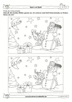Vorschau - Arbeitsblätter - Weihnachten - Finde die Unterschiede - Karlchen Krabbelfix - Seite 1