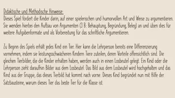 Vorschau - Spiele - Spiel: Argumentieren_Das beste Tier für unsere Klasse - Seite 1