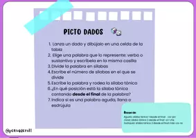 Vista previa - Hojas de trabajo - Actividades lingüísticas con dados de pictos - página 1
