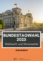 Vorschau - Arbeitsblätter - Bundestagswahl 2025 - Wahlrecht und Stimmzettel #demokratiestärken - Deckblatt