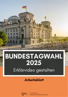 Vorschau - Arbeitsblätter - Bundestagswahl 2025 - Anleitung zur Erstellung eines Erklärvideos #demokratiestärken - Deckblatt