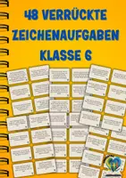 Vorschau - Aufgabenkarten - 48 kreative Zeichenaufgaben Klasse 6| Gaming meets Manga - Deckblatt