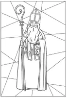 Vorschau - Mal- und Bastelvorlagen - Malvorlagen / Ausmalbilder "Nikolaus" mit und ohne Hintergrund - Seite 1