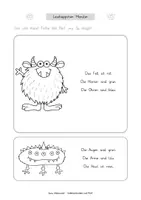 Vorschau - Arbeitsblätter - Lesehäppchen Monster (Klassen 1 und 2) - Seite 1