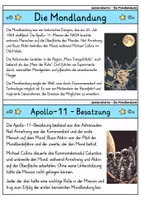 Vorschau - Bildkarten - Wissenskartei - Die Mondlandung | Astronomie | Planeten | Universum | Physik - Seite 1