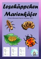 Vorschau - Arbeitsblätter - Lesehäppchen Marienkäfer (Klassen 1 und 2) - Deckblatt