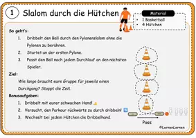 Vorschau - Bildkarten - Dribbeln an Stationen (Basketball - Stationskarten) - Seite 2