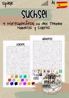 Vorschau - Spiele - Suchsel, Wortsuchrätsel Spanisch Español - Numeros y Colores - Deckblatt