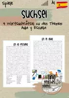 Vorschau - Spiele - Suchsel, Wortsuchrätsel Spanisch Español - Aula y Escuela - Deckblatt