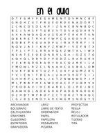 Vorschau - Spiele - Suchsel, Wortsuchrätsel Spanisch Español - Aula y Escuela - Seite 1